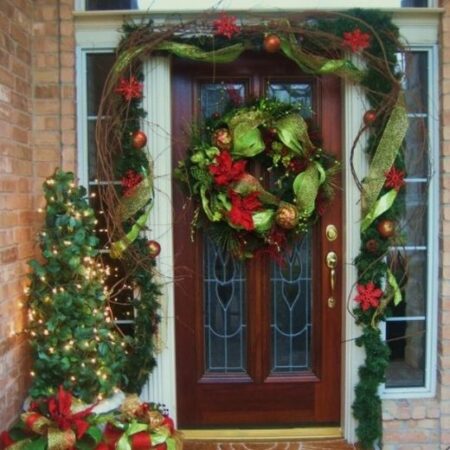 puerta decorada para navidad